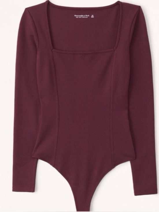 Abercrombie & Fitch Tops - ABERCROMBIE AND FITCH SQUARE NECK LONG SLEEVE BODYSUIT MEDIUM
